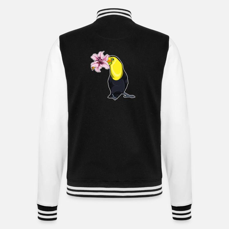 Toucan Fleurs de lys - Veste Teddy - noir/blanc
