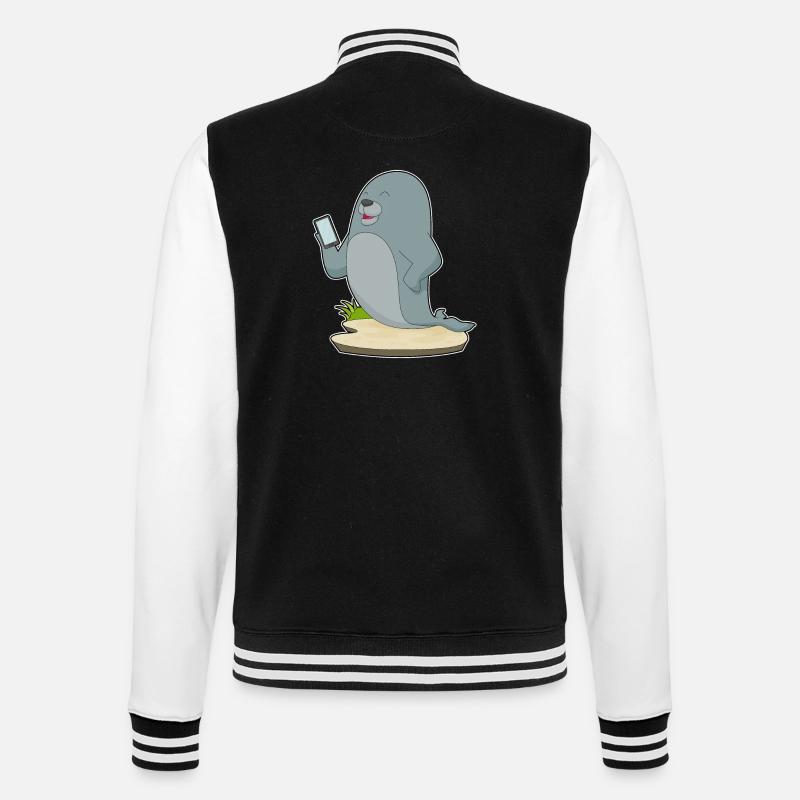 Seal Mobile - Veste Teddy - noir/blanc