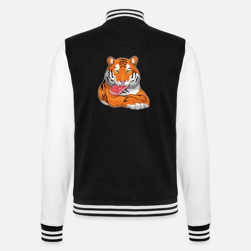 Tiger Fleisch - College-Sweatjacke - Schwarz/Weiß