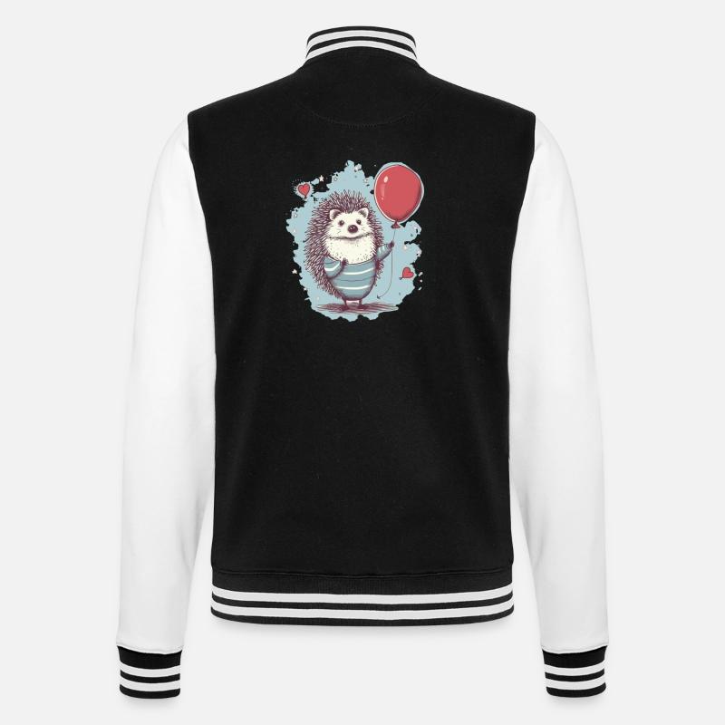 Hérisson mignon avec ballon - Veste Teddy - noir/blanc