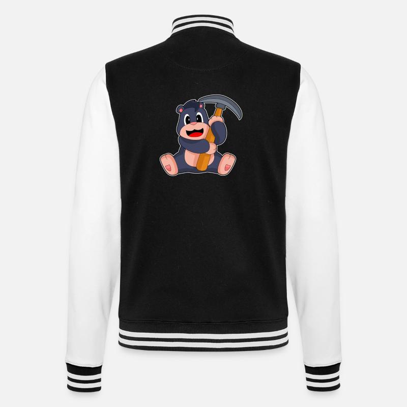 Mole Miner Pickaxe Mining - College Sweat Jacket - black/white