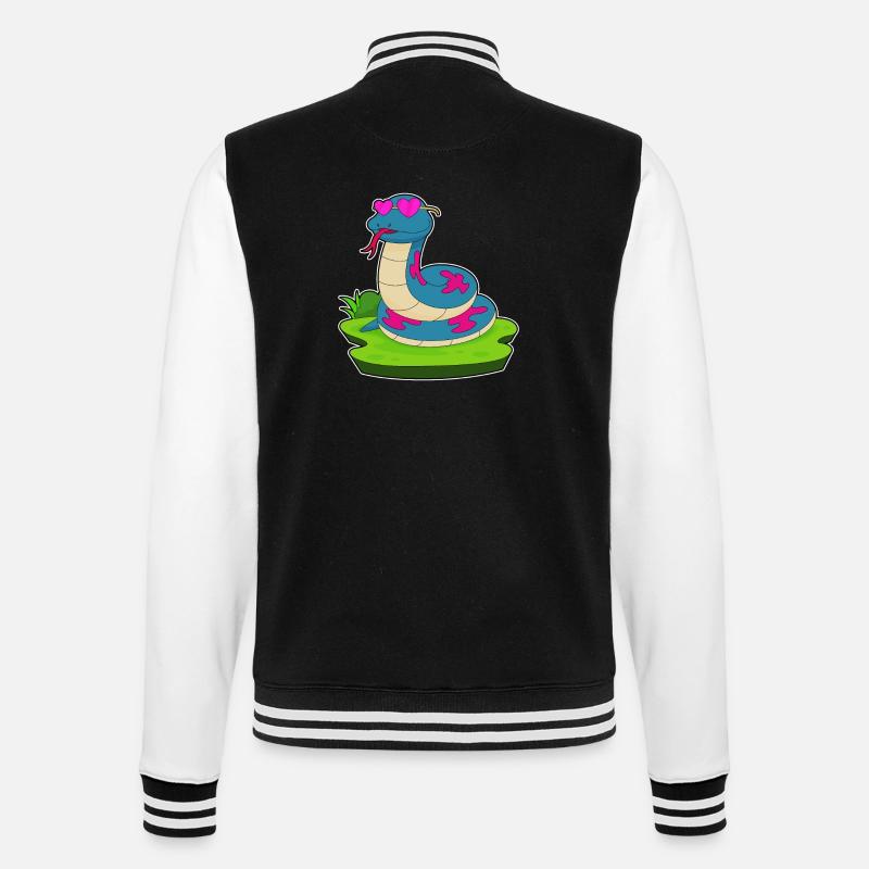Lunettes serpent - Veste Teddy - noir/blanc