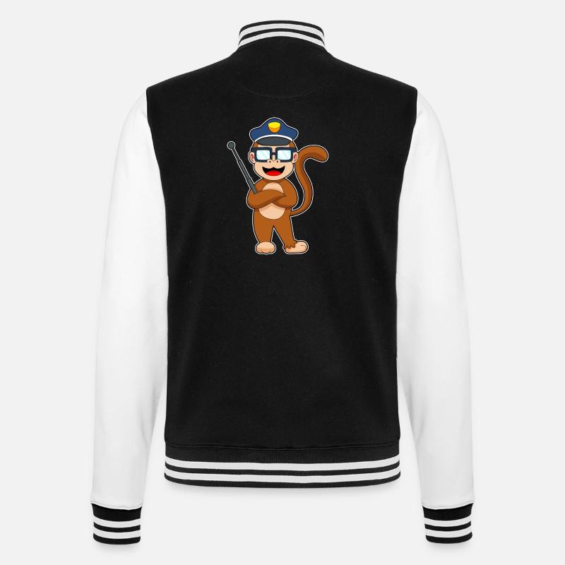 Monkey Policeman Matraque Police - Veste Teddy - noir/blanc