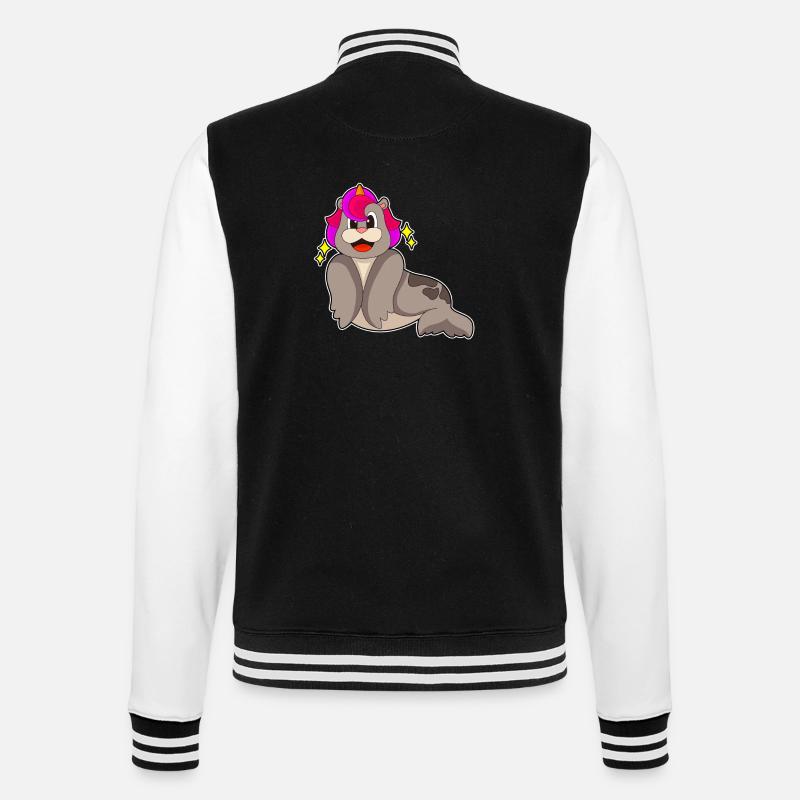 Licorne de phoque - Veste Teddy - noir/blanc