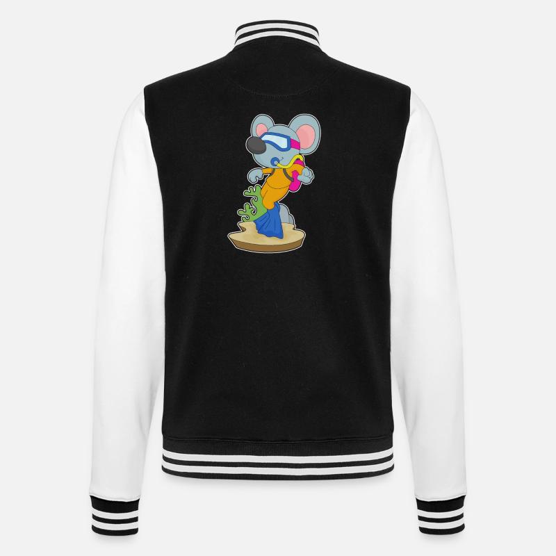 Souris Plongeur Bouteille d’oxygène Plongée - Veste Teddy - noir/blanc