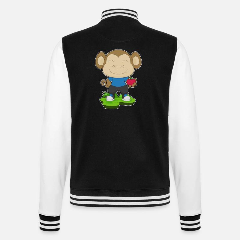 Monkey Apple - College Sweat Jacket - black/white