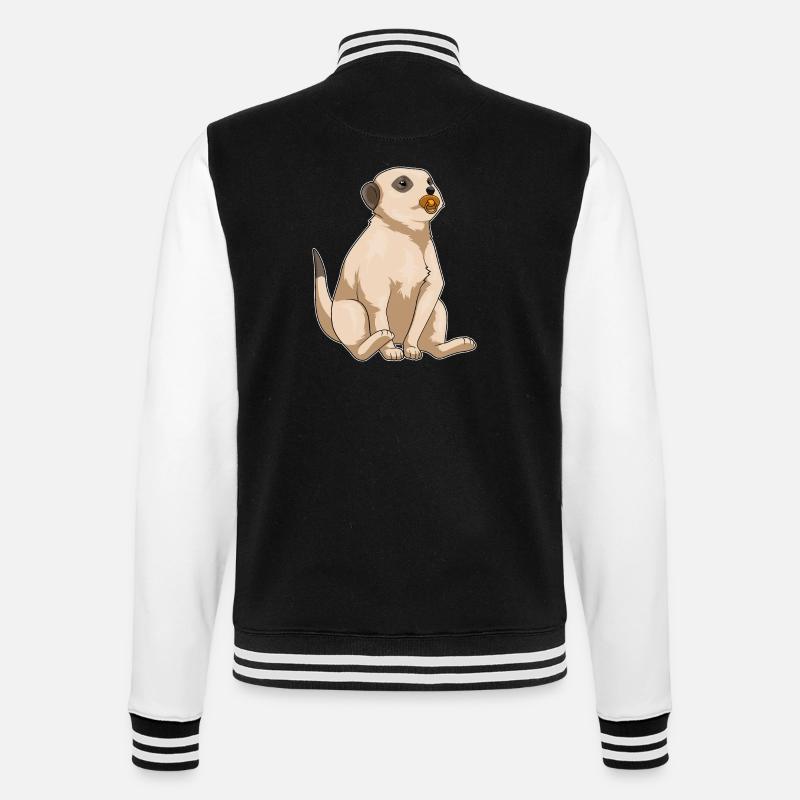 Erdmännchen Baby Schnuller - College-Sweatjacke - Schwarz/Weiß