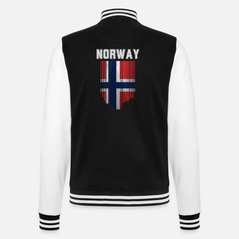 Norwegian flag, Norwegian pride - College Sweat Jacket - black/white