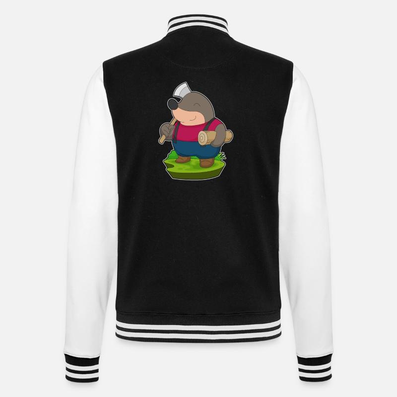 Mole Lumberjack Axe Forest - College Sweat Jacket - black/white