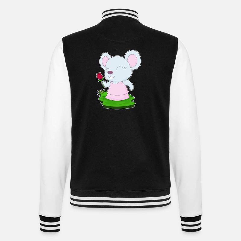 Mouse Rose - College Sweat Jacket - black/white