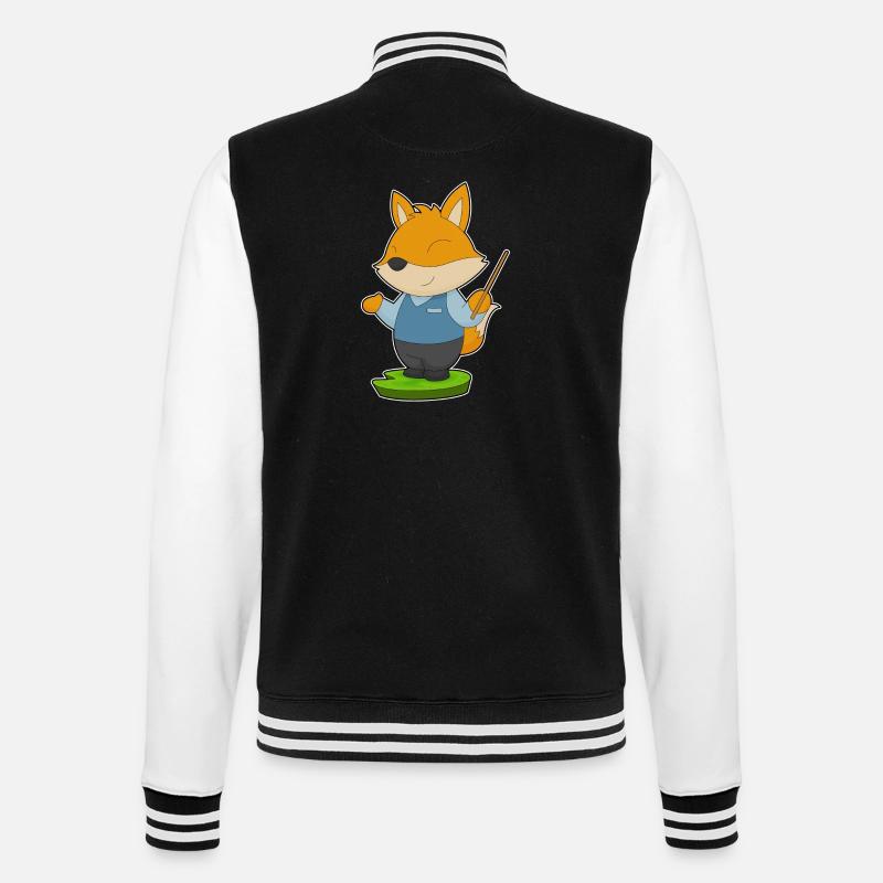 Fuchs Lehrer Zeigestab Schule - College-Sweatjacke - Schwarz/Weiß