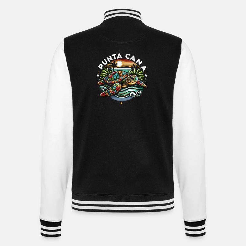 Punta Cana Turtle - College Sweat Jacket - black/white