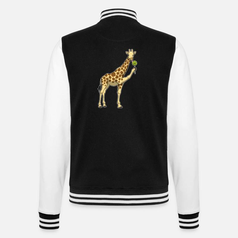Sucette girafe - Veste Teddy - noir/blanc
