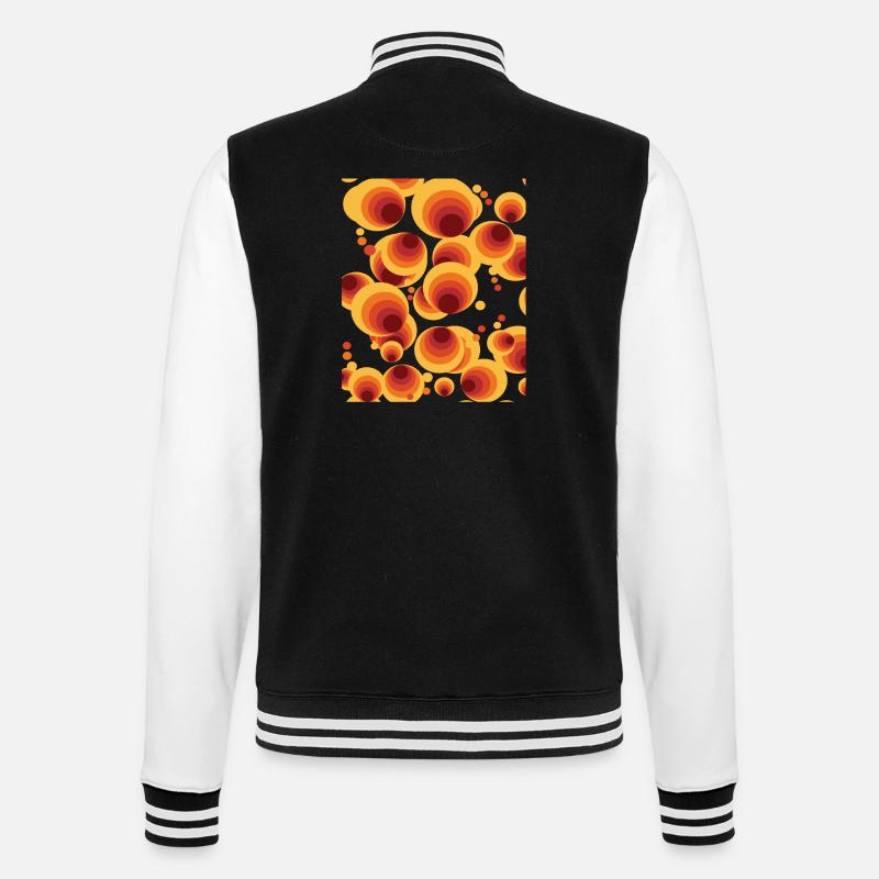 Abstract Polka Dots Circle Pattern - College Sweat Jacket - black/white
