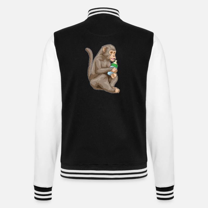 Biberon Monkey - Veste Teddy - noir/blanc