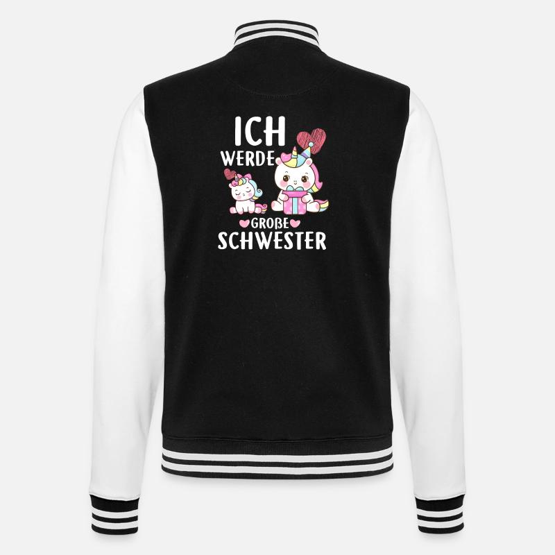 Ich Werde Eine Große Schwester - College-Sweatjacke - Schwarz/Weiß