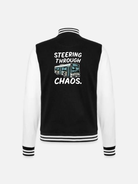 Busfahrer Chaos Citybus Humor - College-Sweatjacke - Schwarz/Weiß