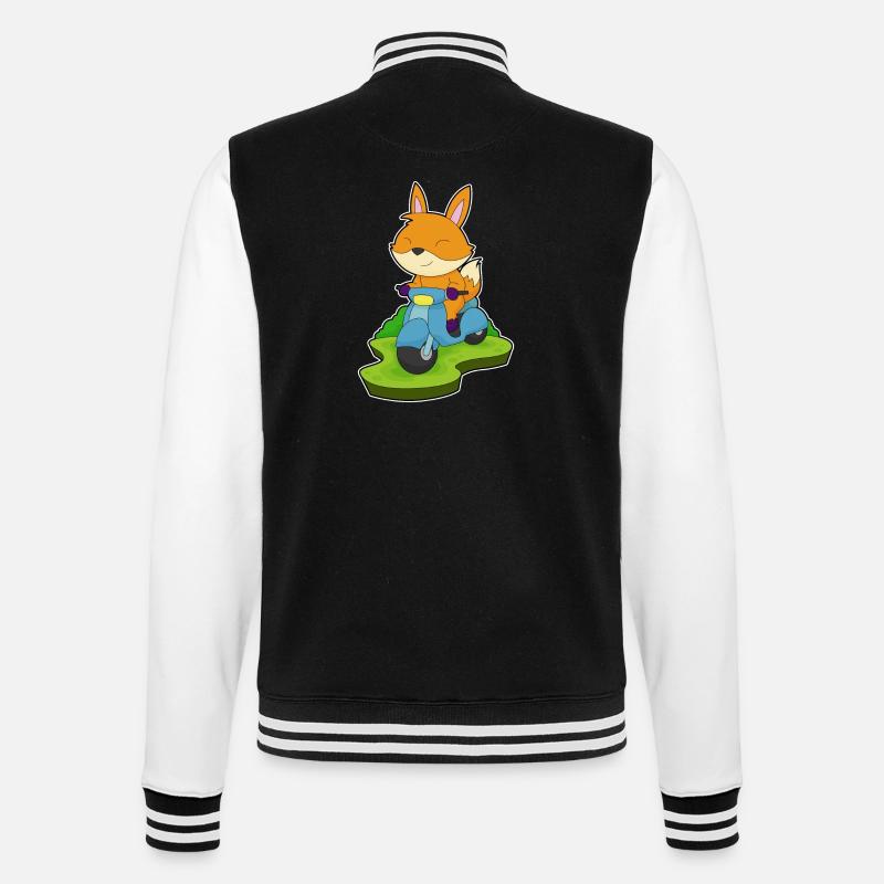 Fuchs Motorroller - College-Sweatjacke - Schwarz/Weiß