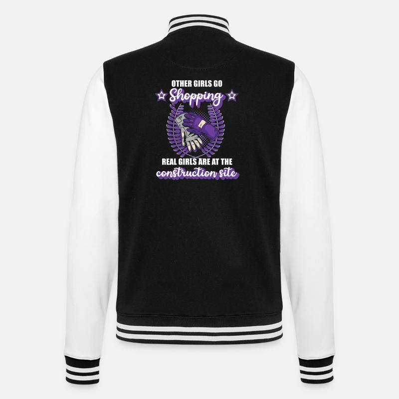 Bauarbeiterin Dachdeckerin Site Mädchen Geschenk - College-Sweatjacke - Schwarz/Weiß