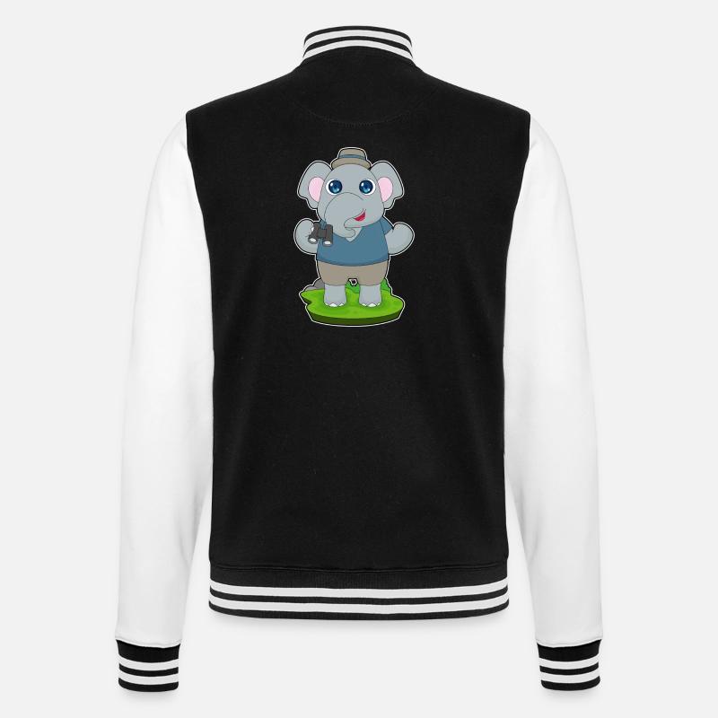 Elephant Binoculars - College Sweat Jacket - black/white