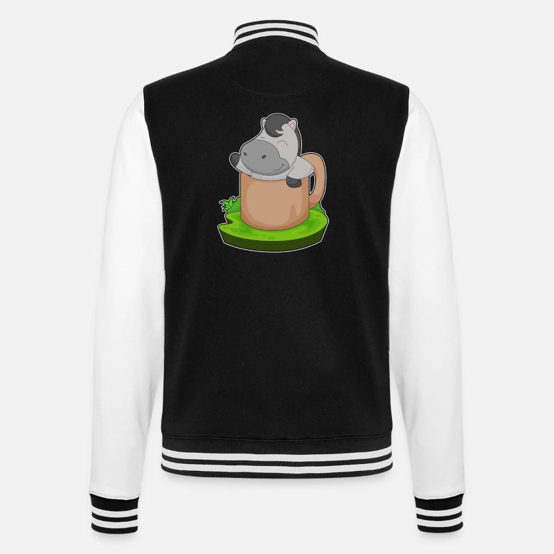 Pferd Becher - College-Sweatjacke - Schwarz/Weiß
