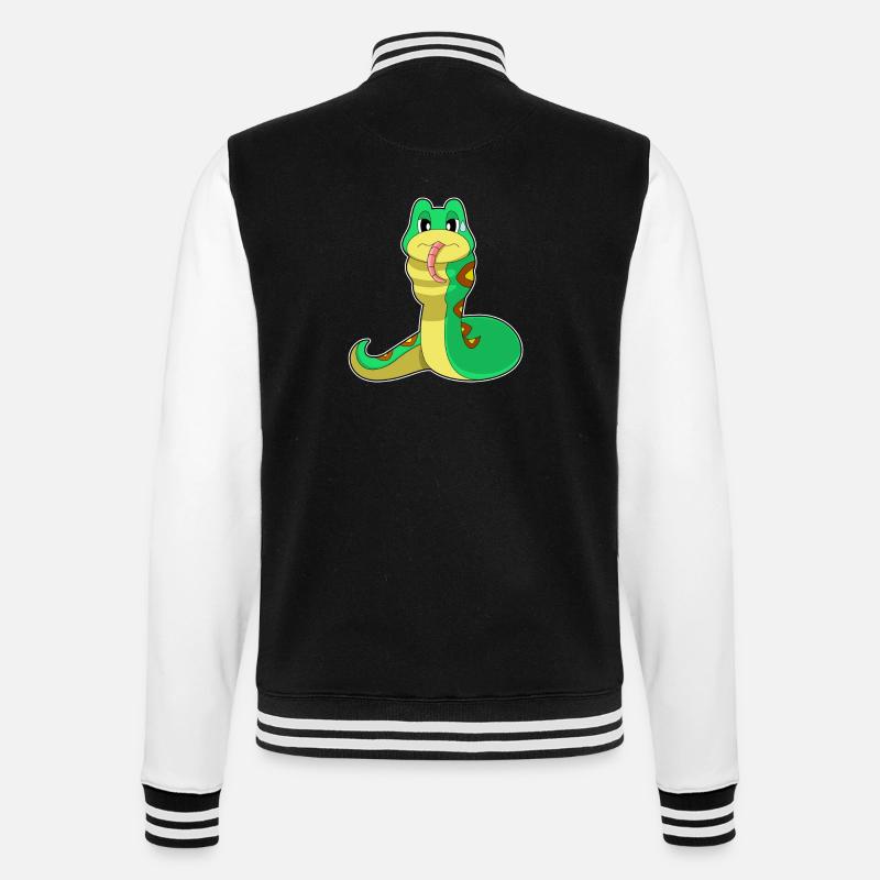 Funny snake - College Sweat Jacket - black/white