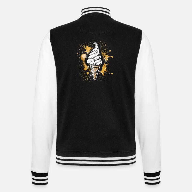 Eiswaffel Farbklecks - College-Sweatjacke - Schwarz/Weiß
