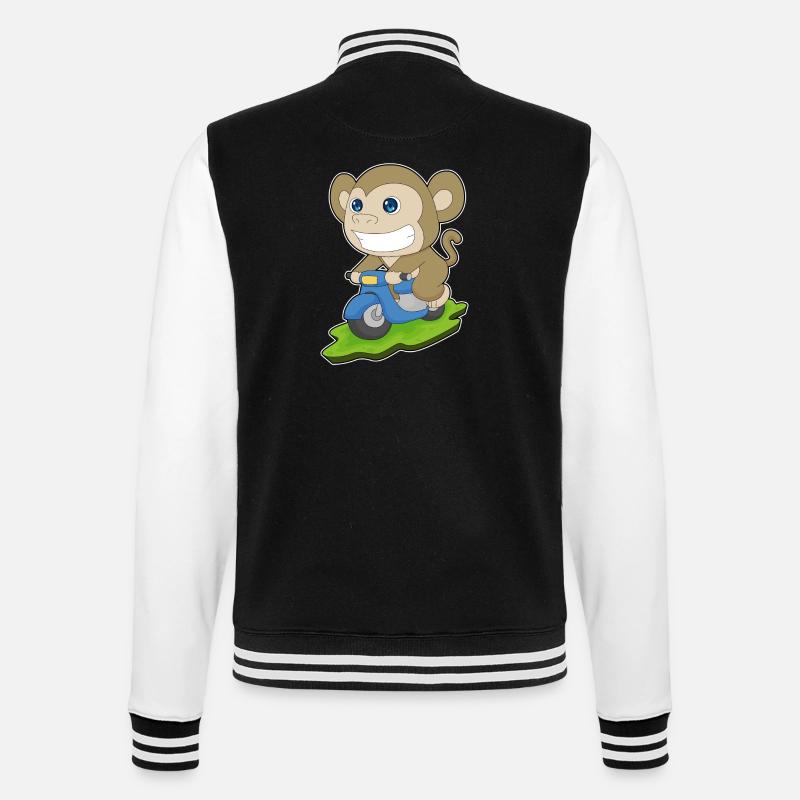 Affe Motorroller - College-Sweatjacke - Schwarz/Weiß