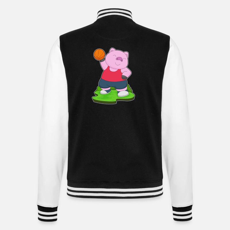 Cochon Basketteur Basketteur - Veste Teddy - noir/blanc