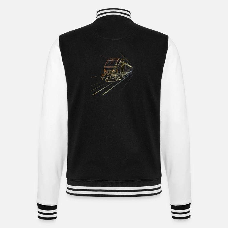 Train Sketch 90s Look - College Sweat Jacket - black/white
