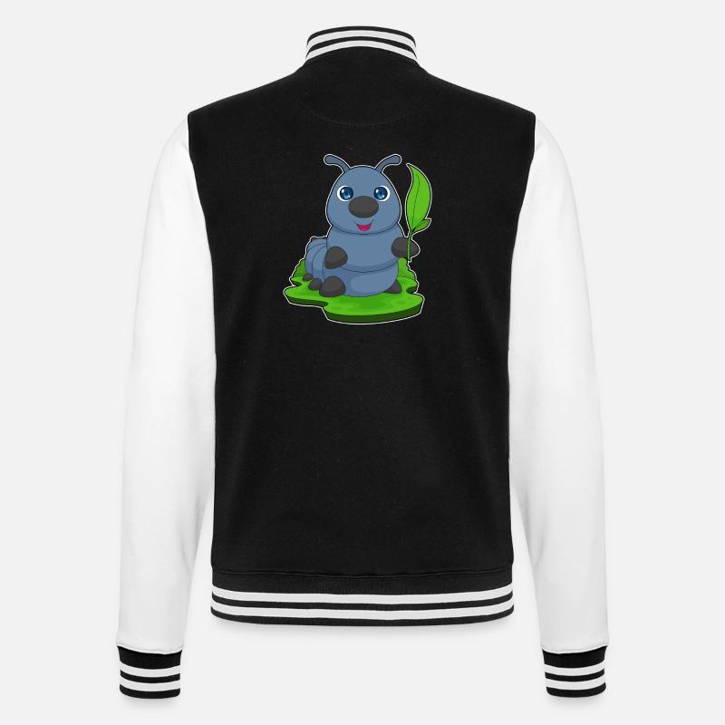 Caterpillar Leaf - College Sweat Jacket - black/white