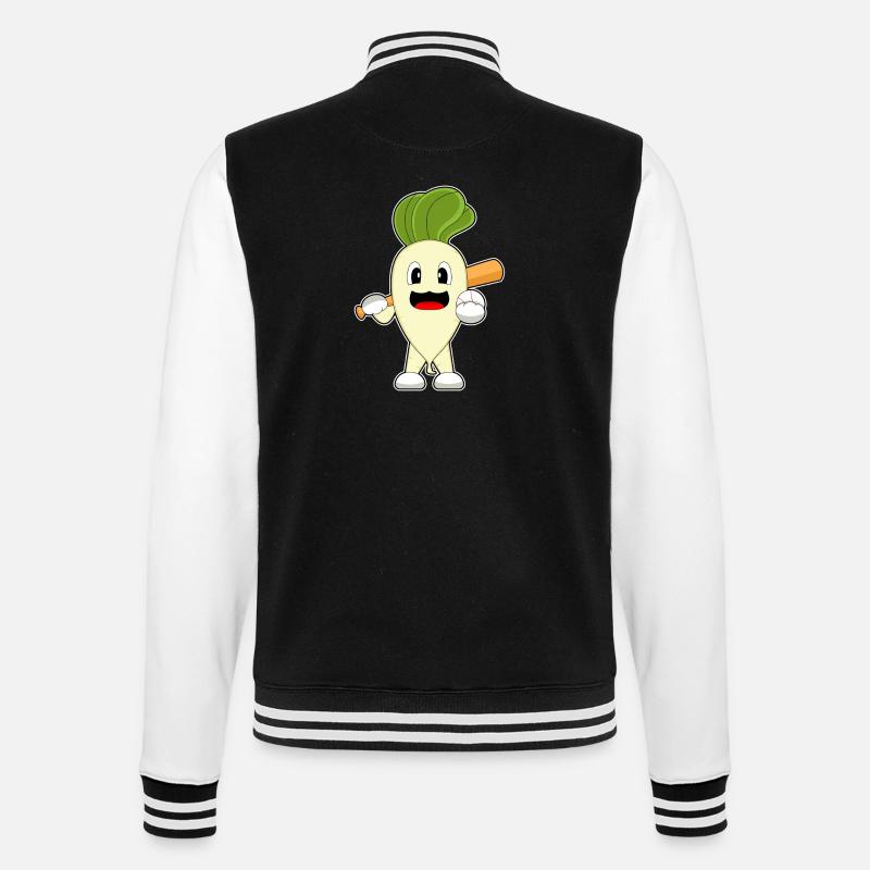 Radieschen Baseball Baseballschläger - College-Sweatjacke - Schwarz/Weiß
