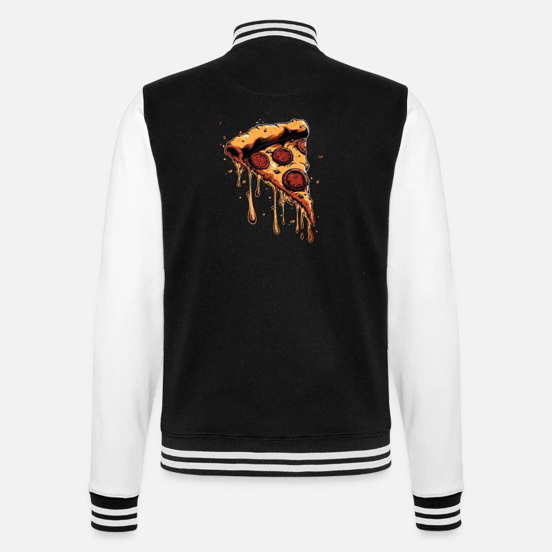 Graphique de la tranche de pizza - Veste Teddy - noir/blanc