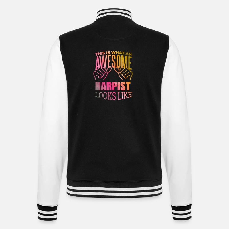 Harfe - College-Sweatjacke - Schwarz/Weiß