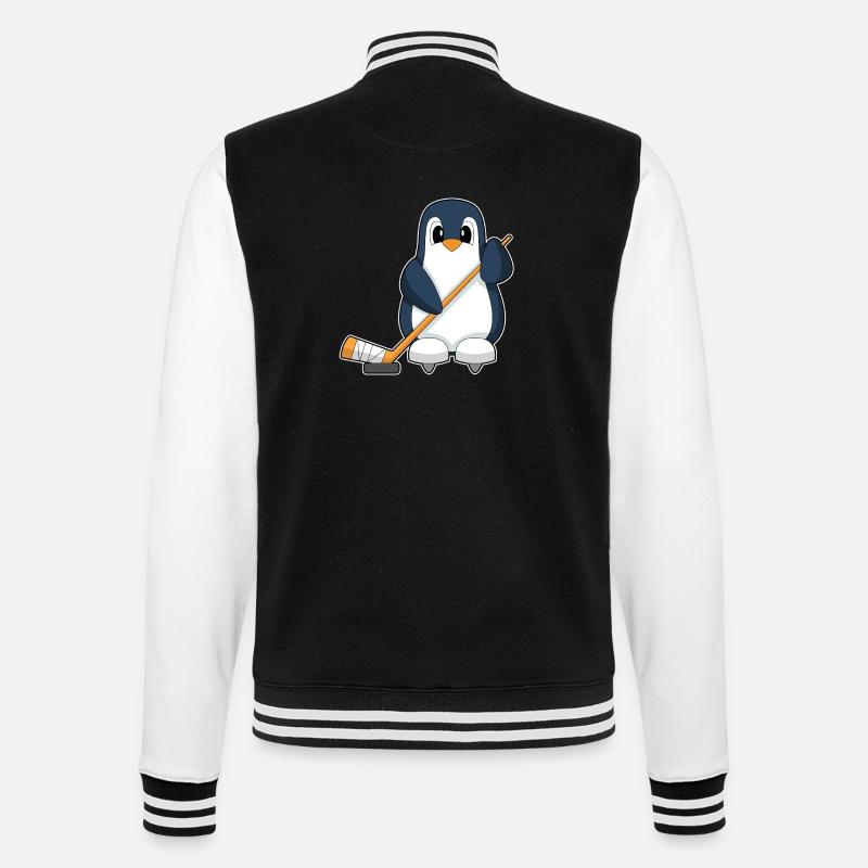 Pinguin Eishockey Eishockeyschläger - College-Sweatjacke - Schwarz/Weiß