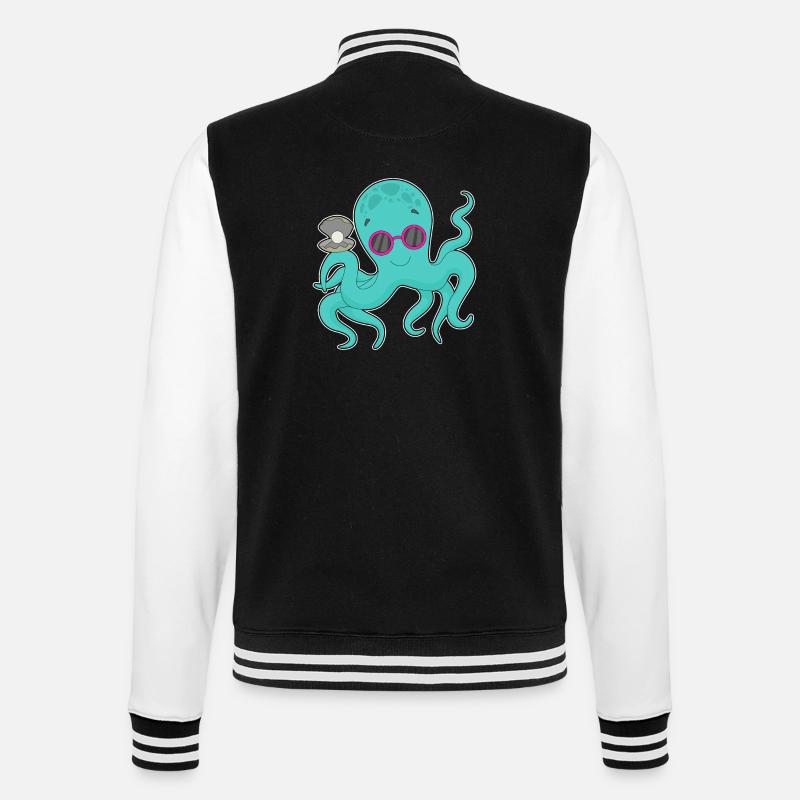 Octopus Bead - College Sweat Jacket - black/white