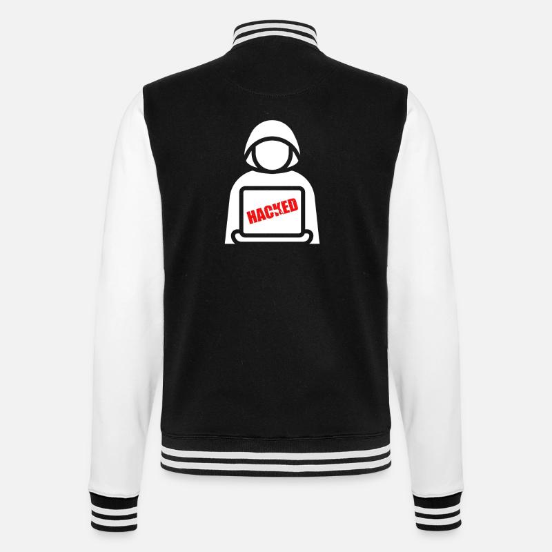 Hacker im Schatten - College-Sweatjacke - Schwarz/Weiß