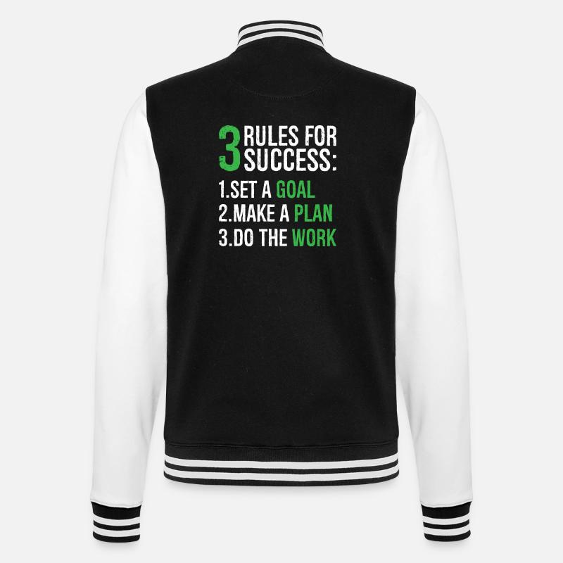 3 rules for success - College Sweat Jacket - black/white