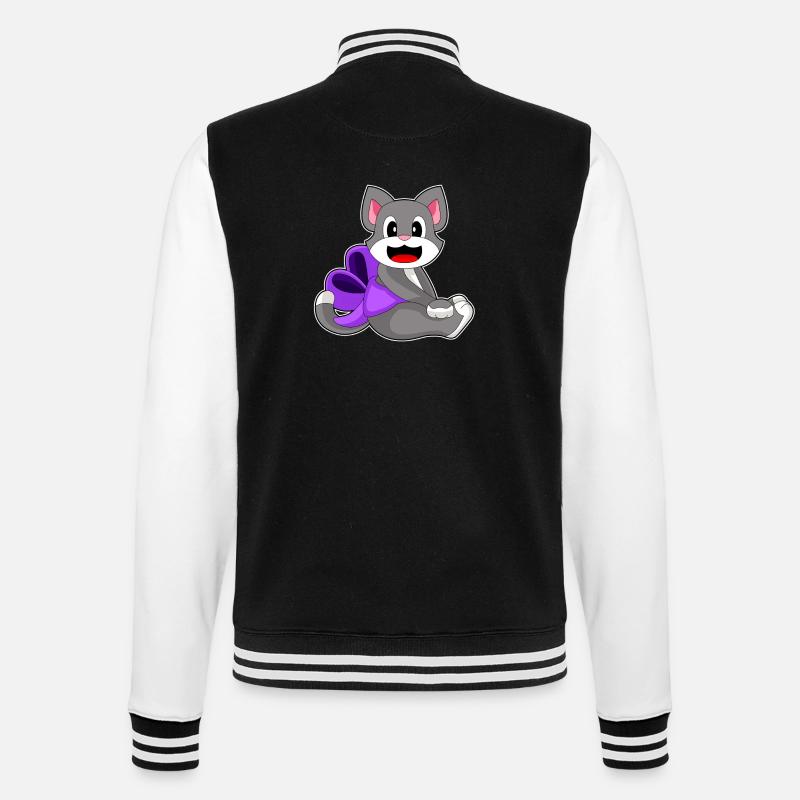 Cat Bow - College Sweat Jacket - black/white
