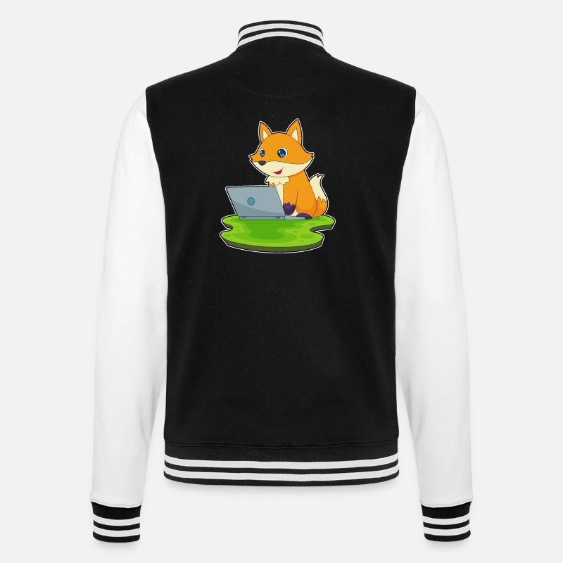 Fuchs Laptop - College-Sweatjacke - Schwarz/Weiß