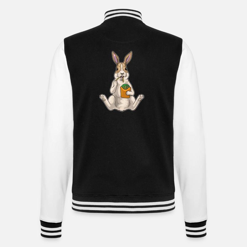 Frites lapin - Veste Teddy - noir/blanc