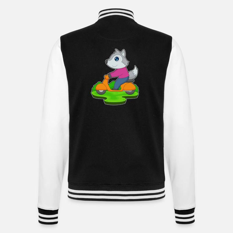 Trottinette Wolf - Veste Teddy - noir/blanc