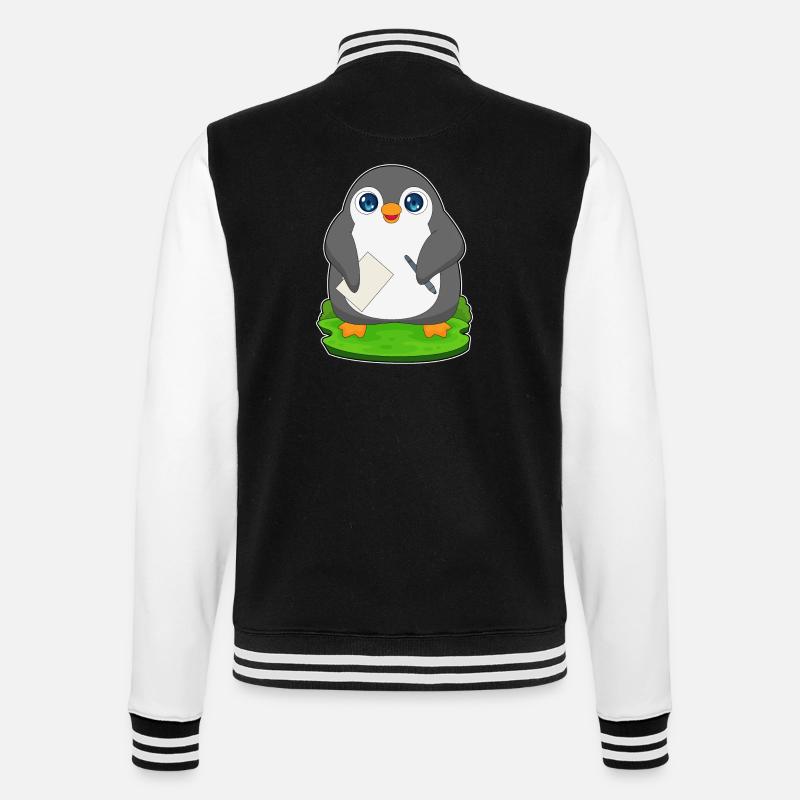 Papier stylo pingouin - Veste Teddy - noir/blanc