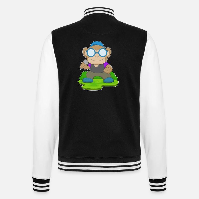 Singe Singe Microphone Chant - Veste Teddy - noir/blanc