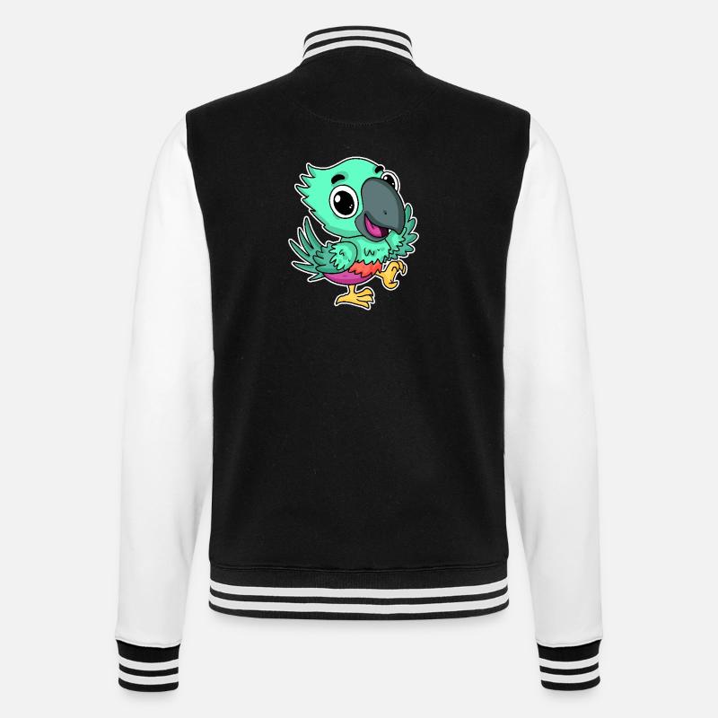 Perroquet mignon mignon - Veste Teddy - noir/blanc