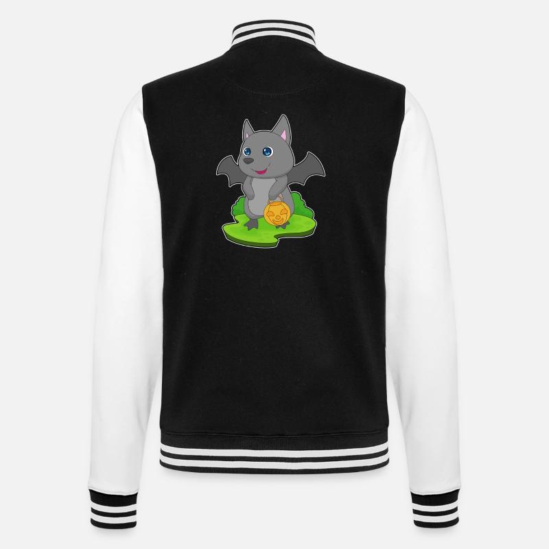 Bat Halloween Pumpkin - College Sweat Jacket - black/white