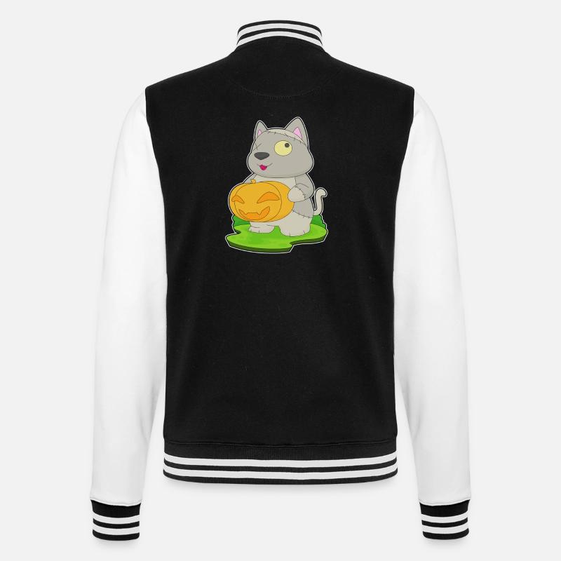 Chat Halloween Zombie - Veste Teddy - noir/blanc
