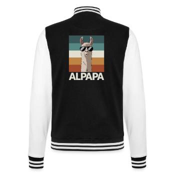 Papa Alpaga Papa Drôle Lama Cadeau de Fête des Pères - Veste Teddy - noir/blanc - Dos - Marisol (170cm)