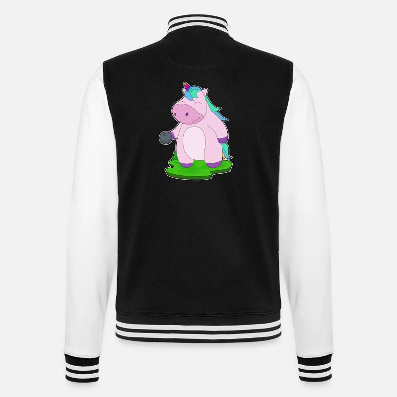 Einhorn Bowling Bowlingkugel - College-Sweatjacke - Schwarz/Weiß