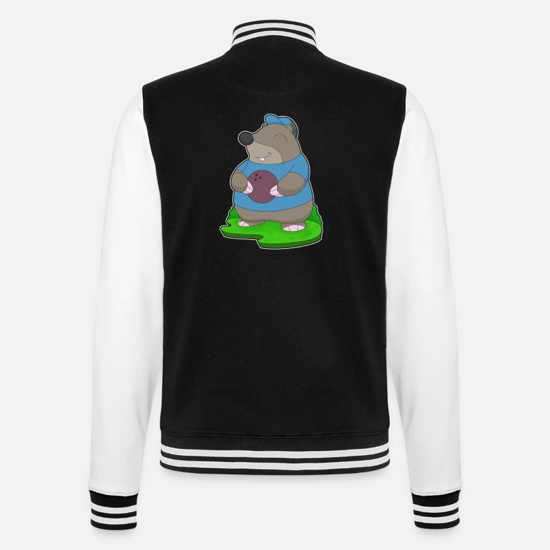 Mole Bowling Bowling Ball - College Sweat Jacket - black/white